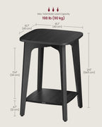 VASAGLE Side Table, Small Square End Table with Lower Shelf, Nightstand for Small Spaces, Living Room, Bedroom