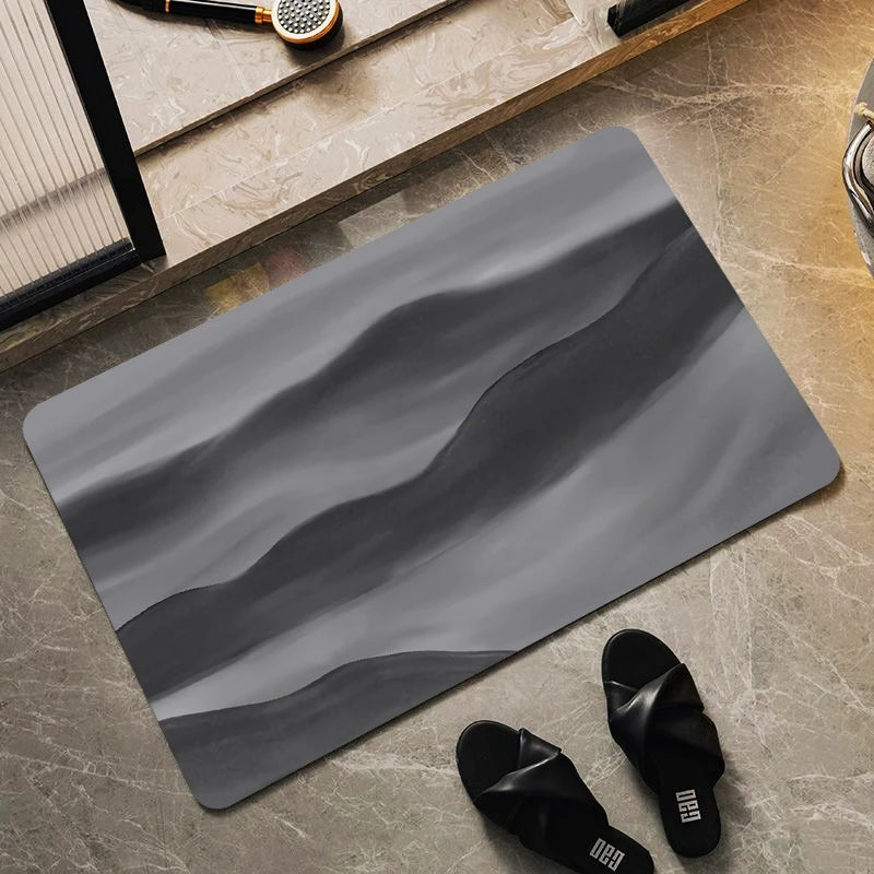 Modern Bathroom Mat Diatomite Bath Mats Non-slip Bathtub Side Rugs Marble Pattern Shower Rug Super Absorbent Carpet Home Decor