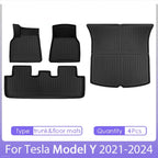 TPE for Tesla Model Y Floor Mats 2024 2023 2022 2021 All Weather Full Set Cargo Liners 3D TPE Odorless Floor Mat Trunk Frunk Mat