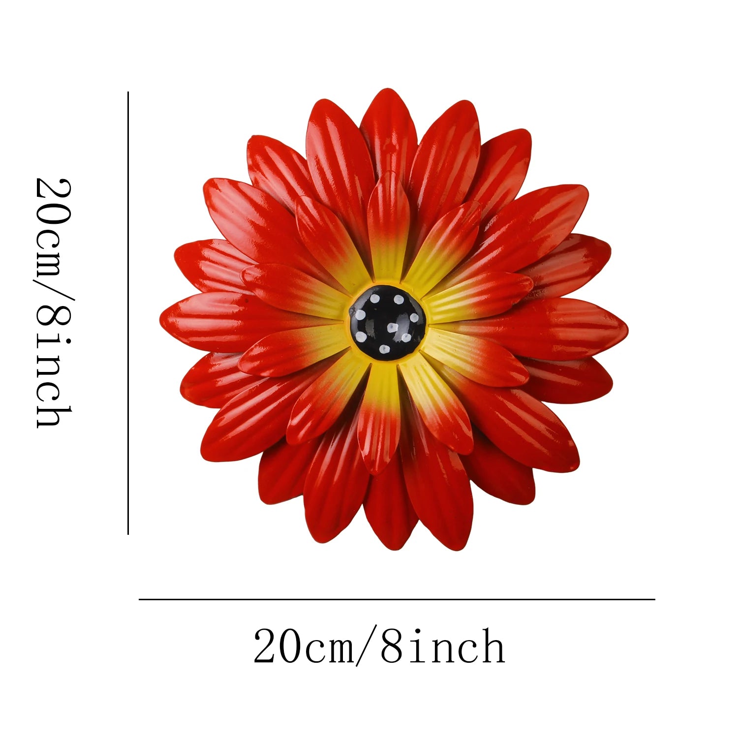1pc Metal Iron Sunflower Wall Decor, 8-Inch Colorful Outdoor Garden Decorations, Creative Villa Yard Art Hangings, Festive Holid