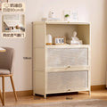 White Living Room Floor Cabinet for Tatami Bay Window Storage Cabinet Multifunctional Balcony Organizer Space-Saving Cupboard