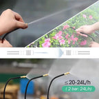 60w Self-priming Pump Garden Misting Cooling System 360° Free-bend Misting Nozzle Adjustable Fine Atomizer for Outdoor Watering