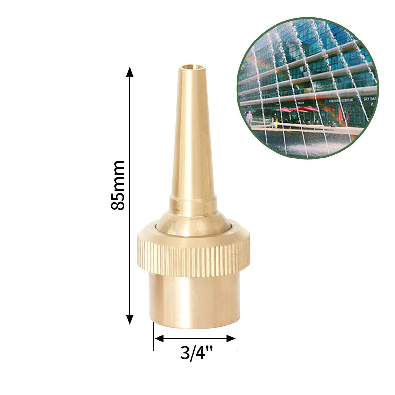 1/2" 3/4" 1" Brass Swimming Pool Decorative Fountain Nozzles Head for Outdoor Music Water Fountain Waterfall Garden Decoration