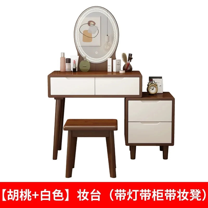 Nordic solid wood dresser 60cm small apartment bedroom modern simple makeup table light luxury dresser storage cabinet