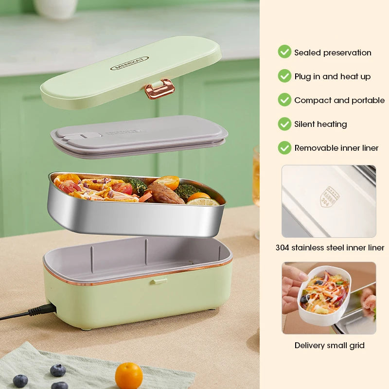 Electric Hot Rice Box Food Heater Lunch Insulated Lunch Box Convenient Food Heating Waterless Heating Bento Box Office Dormitory