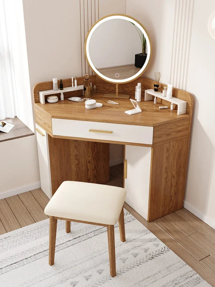 Corner Dressing Table Modern Minimalist Bedroom Corner Simple Makeup Table Multifunctional Dresser