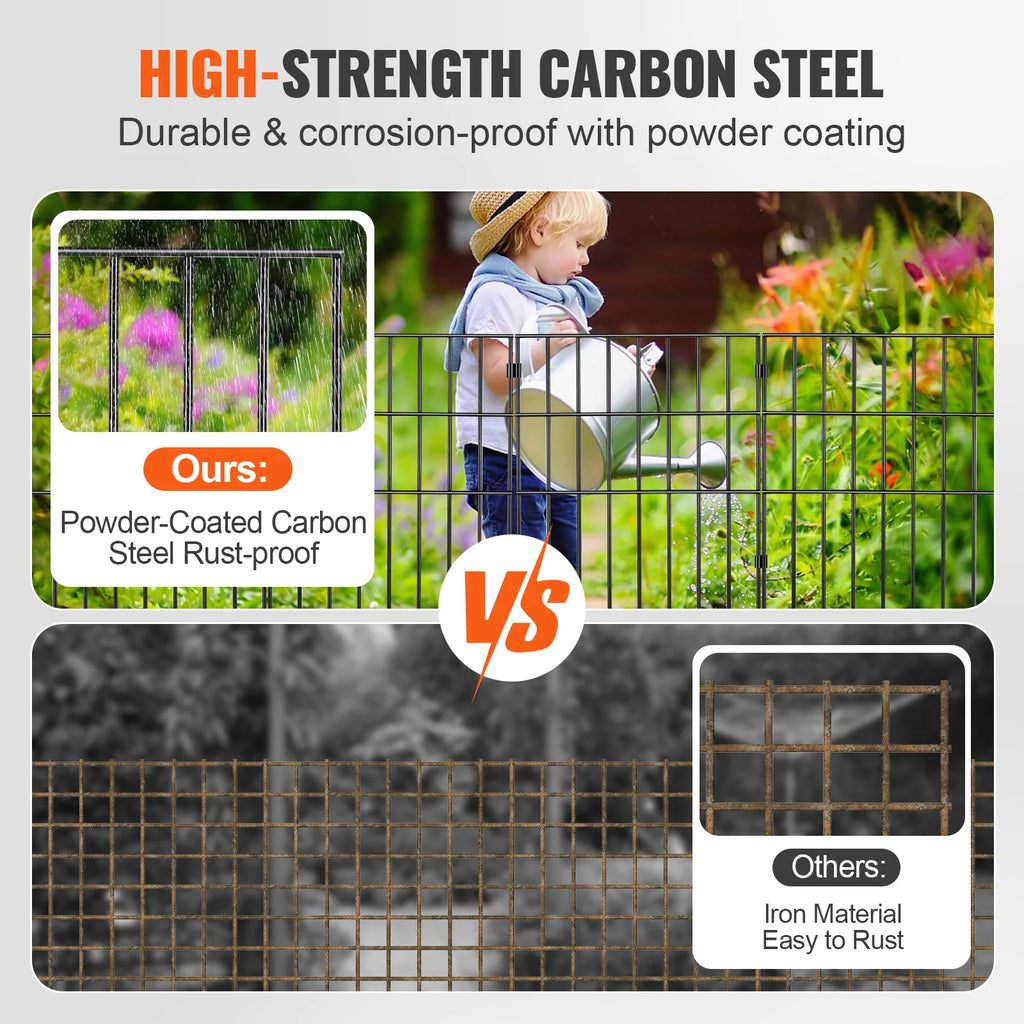 SucceBuy Garden Fence No Dig Fence Animal Barrier Fence Underground Decorative Garden Fencing with 1.5 in Spike Spacing for Yard
