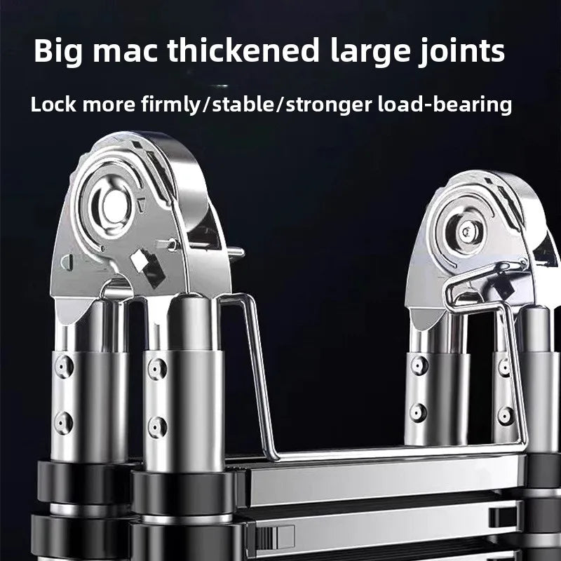 Telescopic ladder Multifunctional stainless steel herringbone walking ladder Folding lift straight ladder Thickened engineering