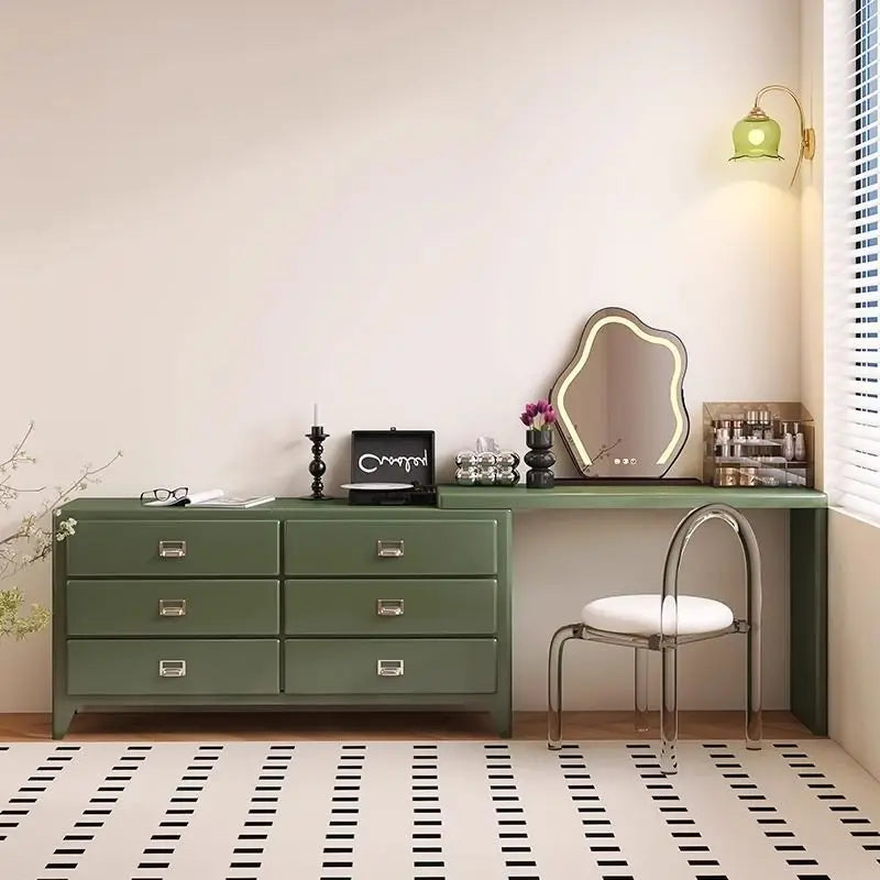 Nordic Storage Dresser Bedroom Modern 6 Drawer European Dresser Girls Luxury Green Toaletka Z Lustrem Do Sypialni Home Furniture