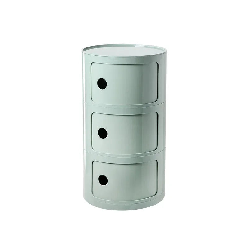 Creative Bedroom Bedside Table Modern Minimalist Round Storage Small Cabinet Large Capacity Plastic Side Cabinet