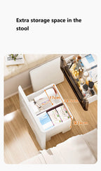 Fomrwell Vanity with Flip Top Mirror Vanity Desk with Internal Storage Area Makeup Vanity Table with Storage Makeup Stool