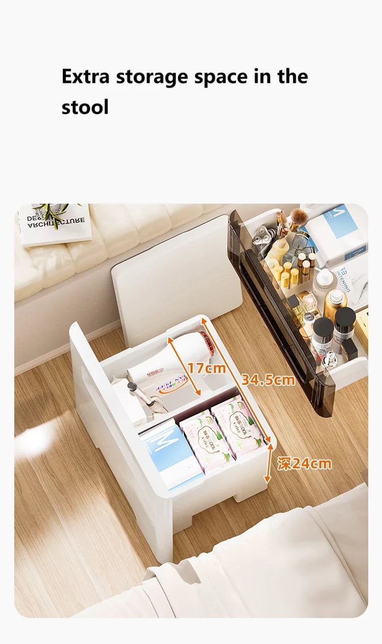 Fomrwell Vanity with Flip Top Mirror Vanity Desk with Internal Storage Area Makeup Vanity Table with Storage Makeup Stool