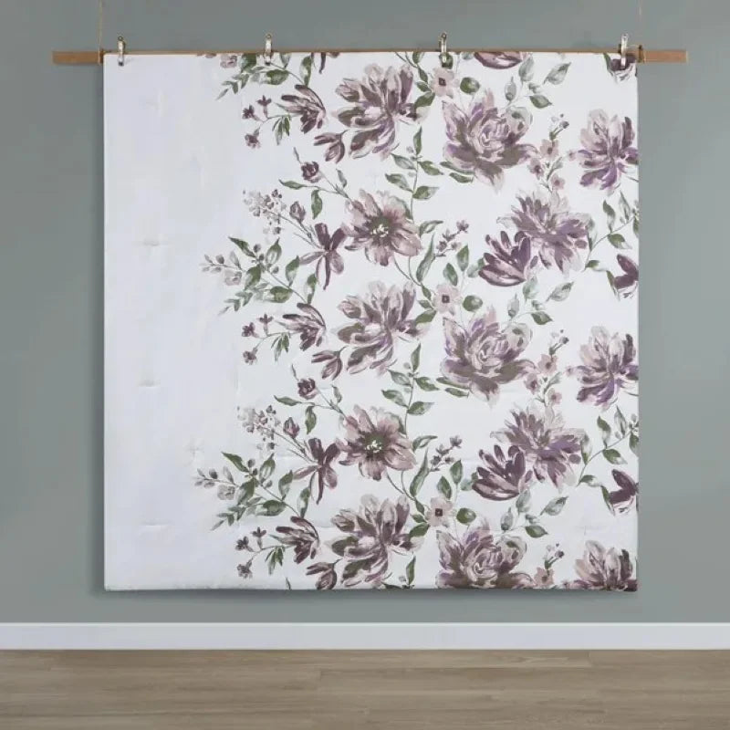 Floral Mauve Bed in a Bag Set includes comforter, 2 shams (1 in Twin), 1 flat sheet, 1 fitted sheet, 2 pillowcases