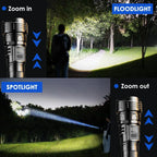 USB Rechargeable High Power LED Flashlight - Super Bright Portable Torch for Camping, Hiking & Emergency | AlluCanFind