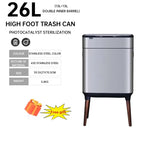 30L Smart Sensor Trash Can Bathroom Kitchen Tall Trash Can Light Luxury Stainless Steel Large Capacity Waterproof Free Gift