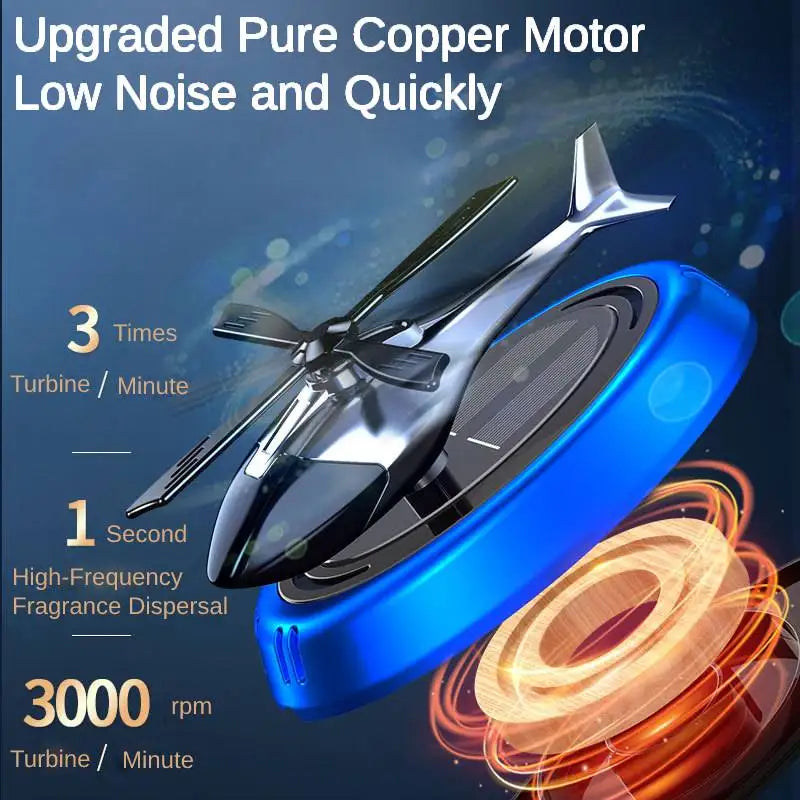 Solar Rotating Helicopter Diffuser Car Air Freshener Decoration Propeller Aromatherapy Fragrance Perfume Auto Interior Deodorant