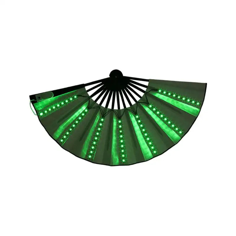 Light Up Folding Hand Fan LED Hand Fan For Dancing Stage Performance Props For Wedding Night Club Hot Weather Cooling Tools