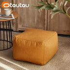 OTAUTAU Big Faux Leather Ottoman Pouf Stool with Filling Bean Bag Footrest Footstool Corner Door Side Seat Futon Frameless JD007