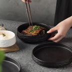 Kitchen Organizer Ceramic Western Dish Retro Durable Rice Bowl Creative Reusable Italian Noodle Dish Home
