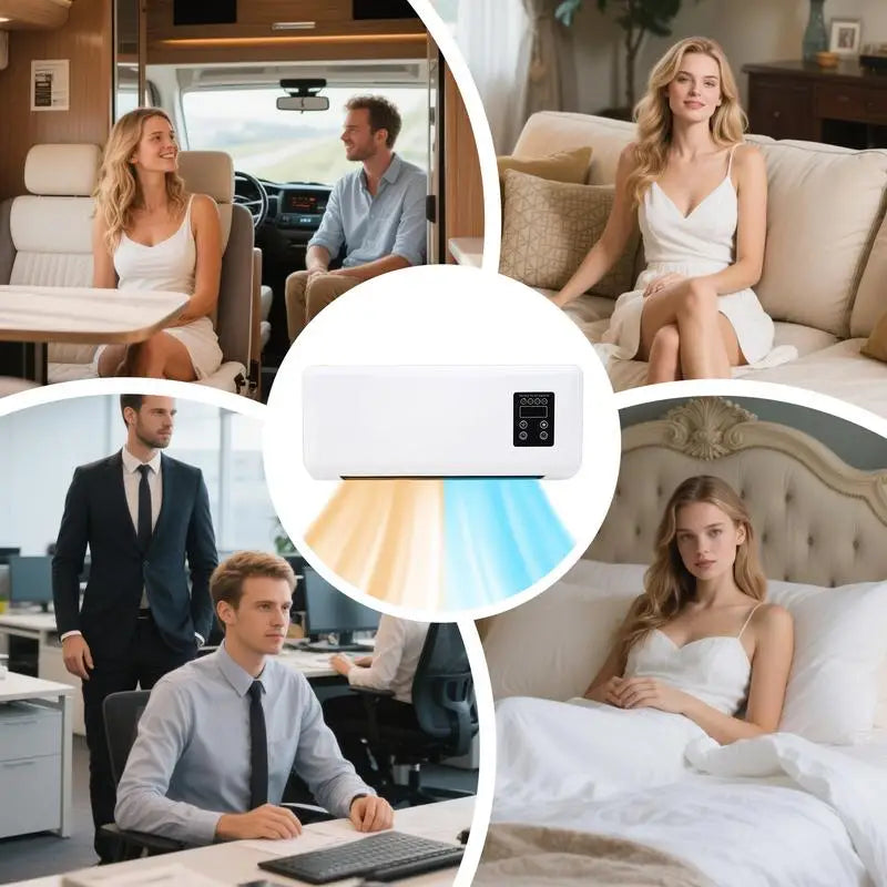 Dual-purpose Fan Cold And Heat  Fans With Timer Easy Control Wall Mounted Portable Fan Air Conditioner shape Fan For Home RV