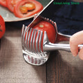[CL]Kitchen Gadgets Handy Stainless Steel Onion Holder Potato Tomato Slicer Vegetable Fruit Cutter Safety Cooking Tools[CL]
