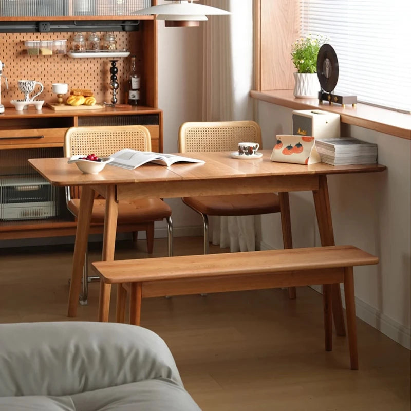 Italian Kitchen Extendable Dining Table Coffee 6 Chairs Center Mid Century Foldable Table Wood Vintage Luxury Room Furniture