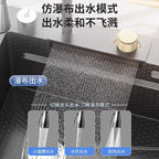 Kitchen 304 Stainless Steel Flying Fish Waterfall Vegetable Basin, Household Dishwasher Sink, Large Single Sink