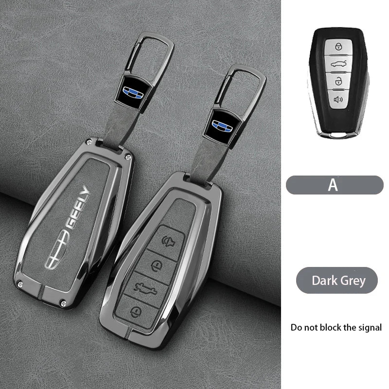 Alloy Car Key Cover Case for Geely Coolray X6 geometry c Emgrand Global kulrey Hawk GX7 okavango smart Remote Car Accessories