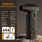 130000RPM Turbo Jet Blower LED Lighting 130000RPM Air Blower Brushless Motor Turbo Fan Wind Speed 8000mAh Battery Strong Breeze
