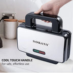 Multi-function 2-slice Muffin Maker, Fast Heating, Non-stick Coating, Suitable for Breakfast, Sandwiches, Snacks, Burgers, Etc