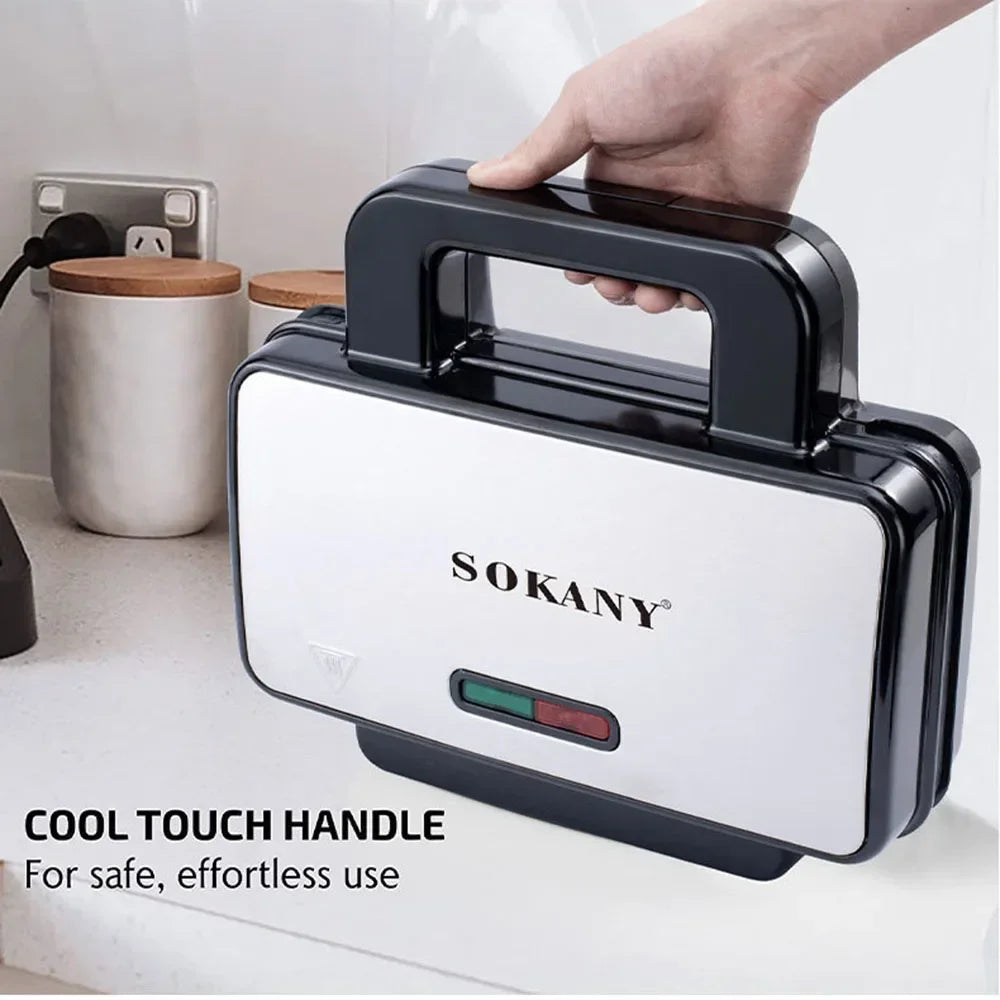 Multi-function 2-slice Muffin Maker, Fast Heating, Non-stick Coating, Suitable for Breakfast, Sandwiches, Snacks, Burgers, Etc