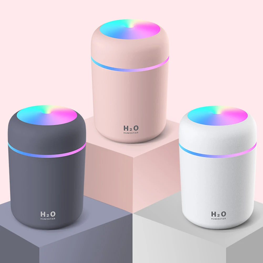300ml Cool Mist Sprayer USB with Colorful Light Portable Electric Air Humidifier Mini Ultrasonic Air Humidifier for Car Bedroom