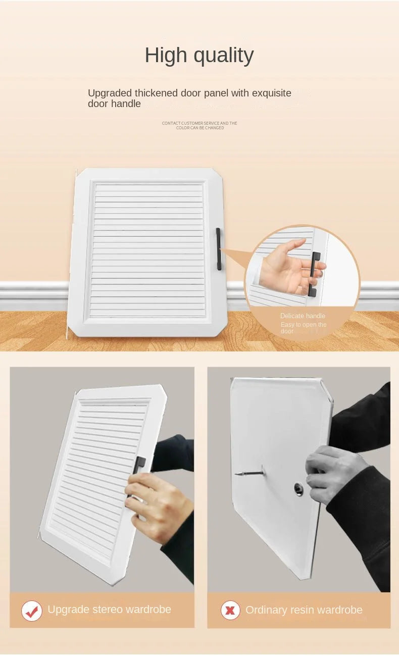 Household Folding Wardrobe Simplicity Dustproof Storage Locke Closet Plastic Collapsible Clothes Cabinets Home Bedroom Furniture