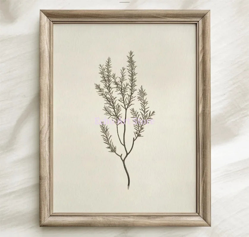 Vintage Neutral Floral Beige Botanical Flower Leaf Poster and Prints Canvas Printing Wall Art Picture for Living Room Home Decor