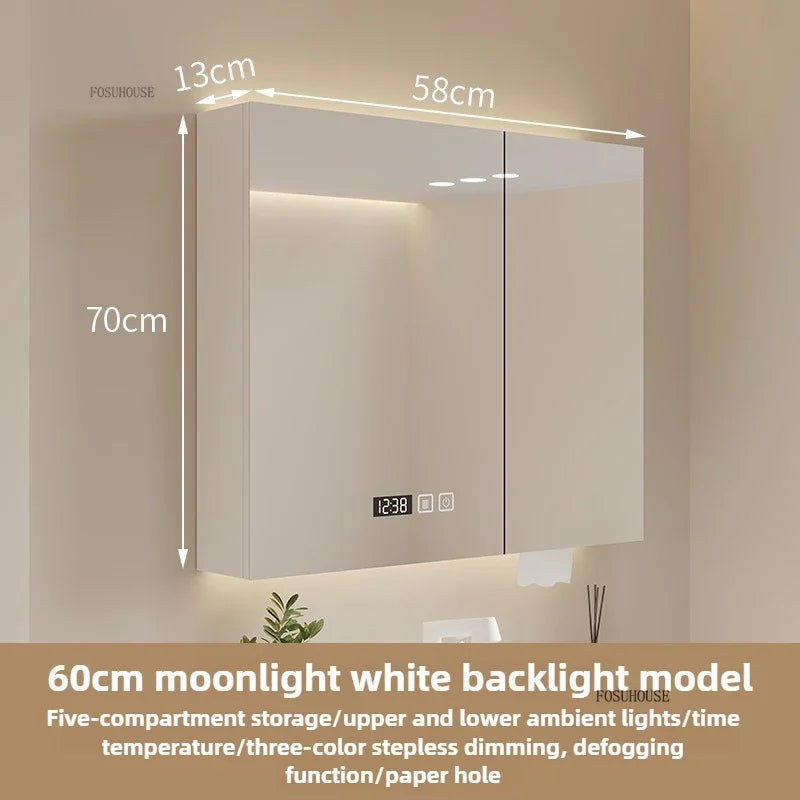 Bathroom Wall Mounted Mirror Cabinet Modern Smart Bathroom Cabinets with Mirror Creative Bathroom Storage Cabinet Home Furniture
