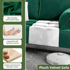 56" Velvet Loveseat Sofa, Modern Comfortable Sofa Loveseat Small Sofa Couch with Side Storage Pockect