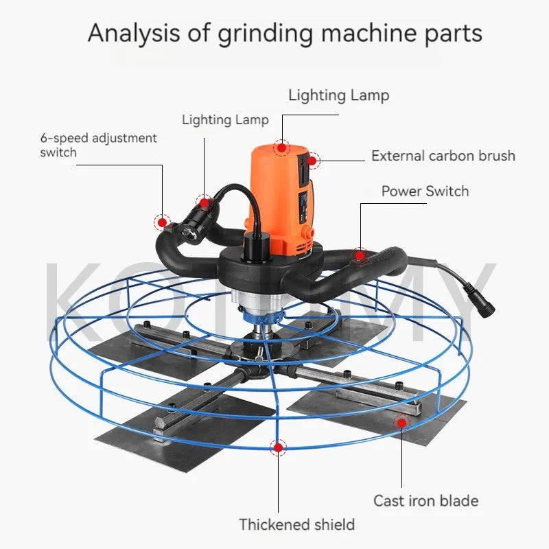 4980W Electric Cement Mortar Polishing Machine Handheld Powder Wall Polishing And Grinding Machine 220V