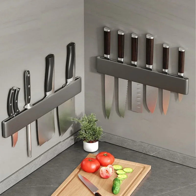 Wall Mounted Knife Holder Kitchen Multifunctional Shelf Knife Holder Kitchen Knife Holder  Shelf Kitchen Storage Accessories