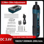 Cordless Electric Screwdriver Rechargeable 1300mah Lithium Battery Mini Drill 3.6V Power Tools Set Household Maintenance Repair