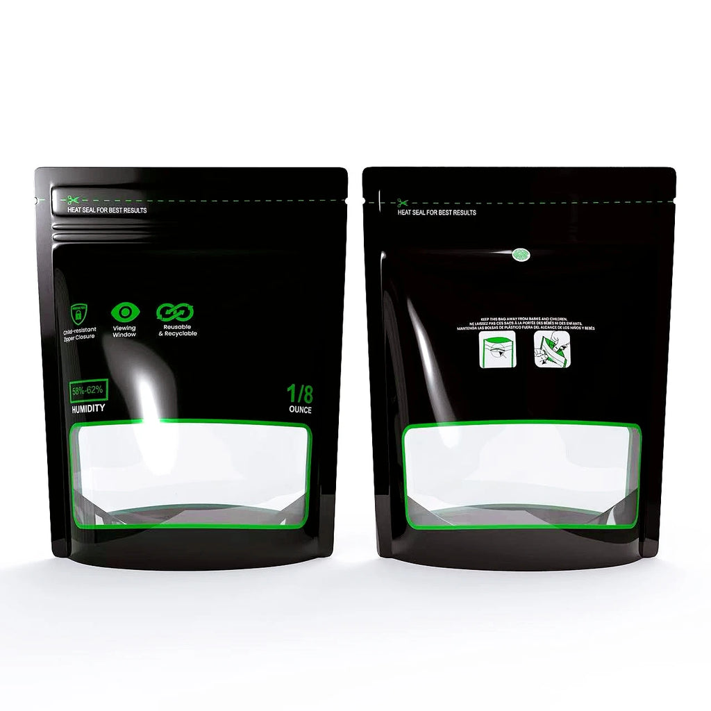 1 Ounce 2oz 4oz 8oz 1Pound, Bags Lock & Seal Storage & Curing Bags Heat Sealable 58%-62% RH Terp Cultivation Pouches Smell proof