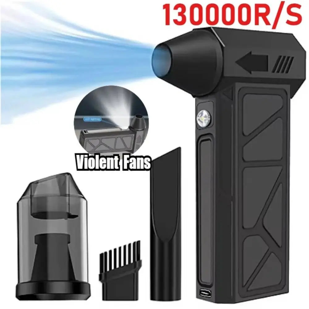 130000 RPM Mini Turbo Jet Fan with LED Light Brushless Motor Electric Air Blower Digital Display High-speed Electric Air Duster