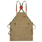 New Durable Goods Heavy Duty Unisex Canvas Work Apron with Tool Pockets Cross-Back Straps Adjustable For Woodworking Painting