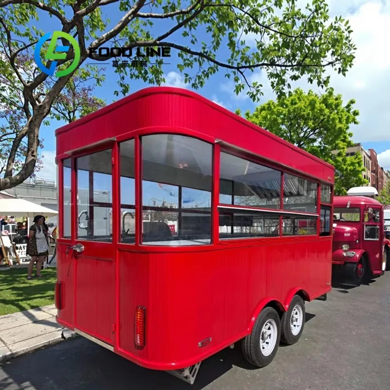 Customized Mobile Food Trucks Equipped with Complete Kitchen Equipment Street Food Pizza Ovens Barbecue Food Trailers