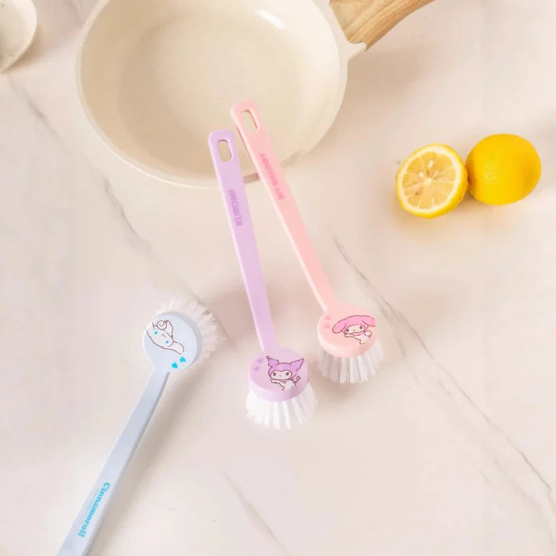 Hello Kitty Kuromi Kitchen Pot Scrubber  Dishwashing Wonder  Soft-Bristled Long-Handled Pot Scrubber for Home Use