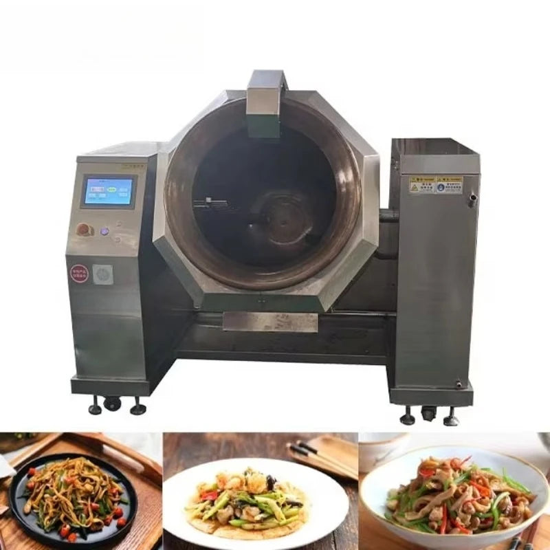 Industrial Intelligent Electromagnetic Cooking Machine with Pre Set Menus for Pre Cooked Meal Central Kitchen Custom