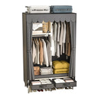 Wardrobe Simple Cloth Wardrobe Household Bedroom Assembly Cabinet Large Wardrobe Durable Simple Modern,Grey