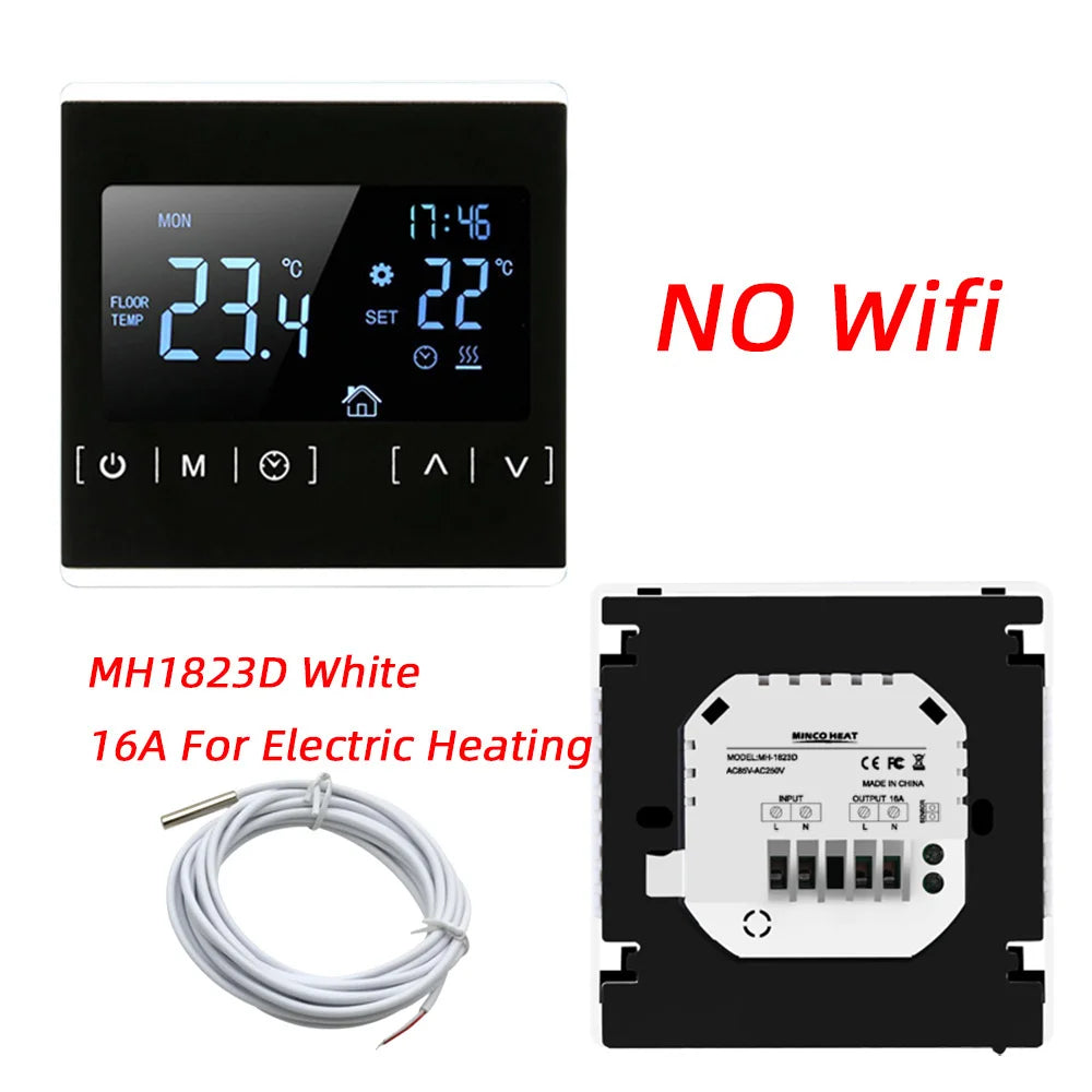 110V 120V 230V All Touch Screen Temperature Controller Thermoregulator Black Back Light Electric Heating Room Thermostat