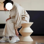 Chic Shoe Changing Stool, Elegant Hourglass Shaped Round Stool Perfect for Living Room & Bedroom - Available in White/Black