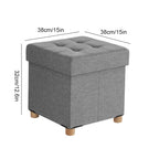 Seat stool Foldable Storage Stool footrest stool Folding Chest Storage Cube Upholstered Seat Removable Lid Home Decor