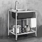Kitchen Stainless steel sink with bracket Water basin Vegetable basin Dishwashing sink